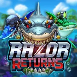 Razor Returns slot logo by Push Gaming at Davinci Gold CasinoRazor Returns
